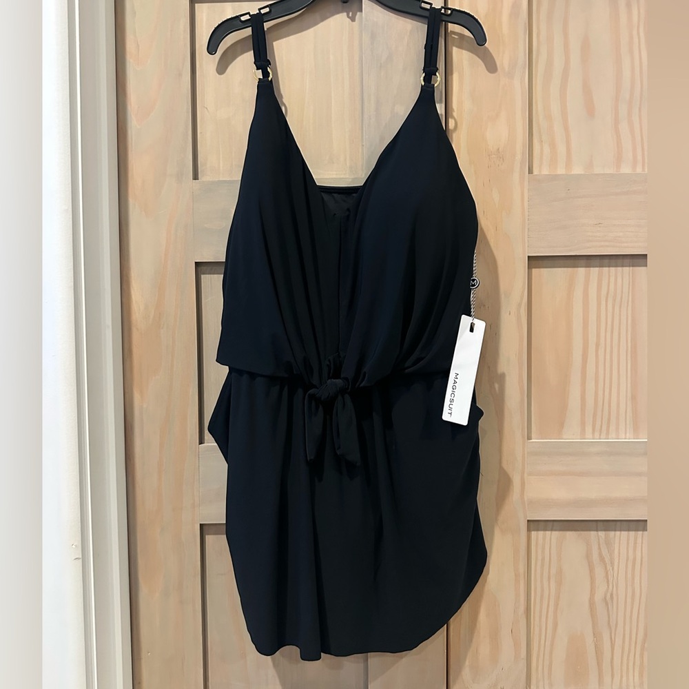 Magicsuit Black Tie-Waist V-Neck One-Piece Swimsuit